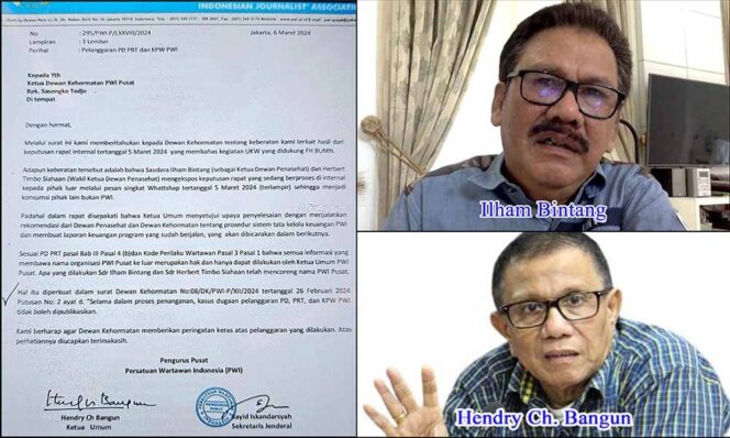 
					Bocor! PWI Pusat Minta Ilham Bintang dan Timbo Siahaan Diberikan Peringatan Keras