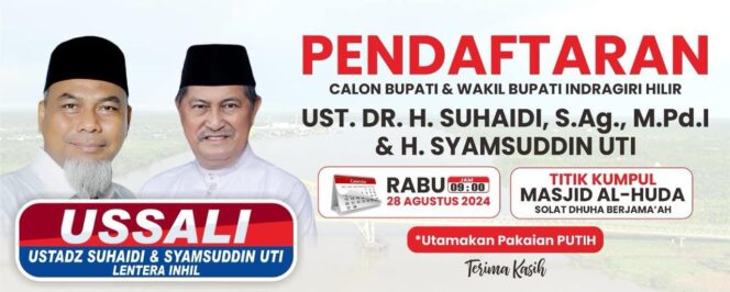 
					Ustadz Suhaidi – Syamsuddin Uti Akan Daftar Di KPU Inhil, Ini Tanggalnya
