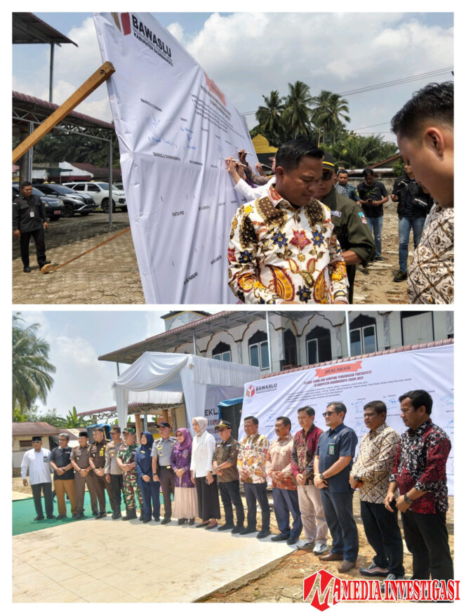 
					Bawaslu Dharmasraya Deklarasikan Pilkada Damai dan Luncurkan Kampung Pengawasan Partisipatif di Sitiung