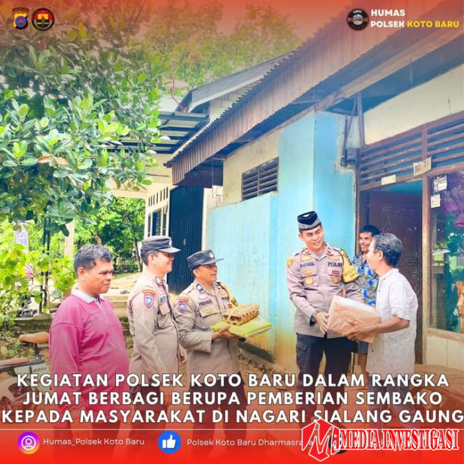 
					Polsek Koto Baru Hadirkan Keberkahan Jumat: Sembako untuk Warga Nagari Sialang Gaung