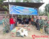 Kodim 0314/Inhil Salurkan Bantuan untuk Korban Banjir di Dusun Nibul Desa Batu Ampar