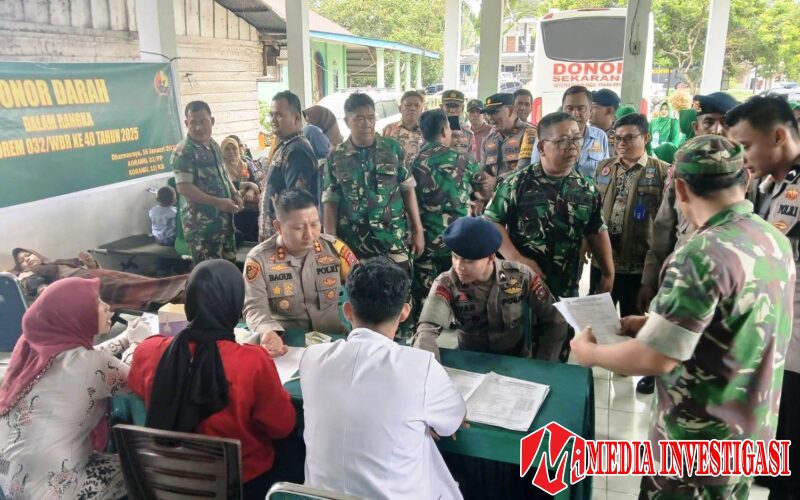 Kepedulian untuk Sesama, Koramil 03/Pulau Punjung Gelar Donor Darah Bersama PMI Dharmasraya