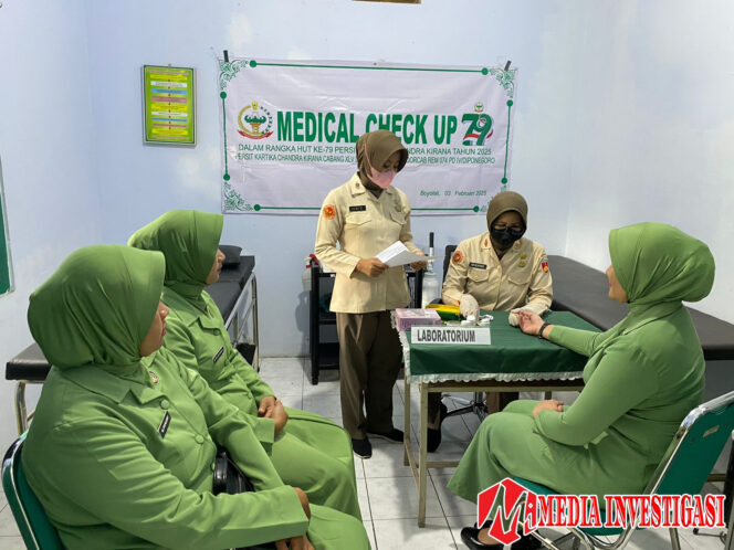 
					Sambut Ultahnya Ke 79,Persit KCK Cabang 45 Boyolali Lakukan MCU 