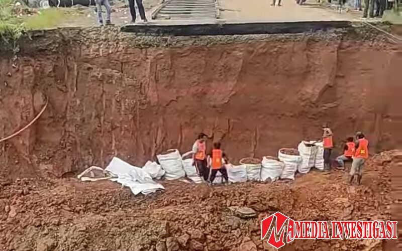 Perbaikan Jembatan di Jalan Lintas Sumatera-Jambi Dimulai, Akses Kendaraan Masih Dialihkan