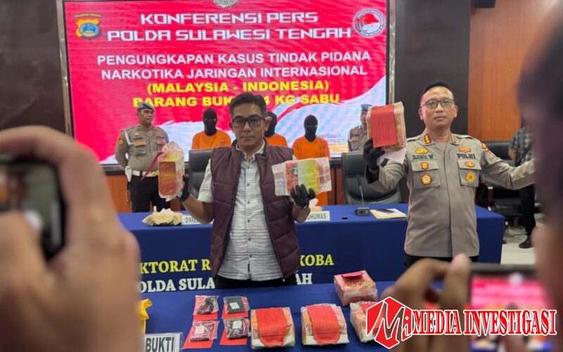 Polisi Gagalkan Peredaran 24 Kg Sabu di Palu, 3 Pelaku Ditangkap
