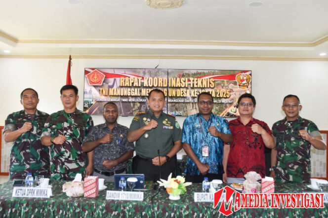 
					Bersama Forkopimda, Dandim 1710/Mimika Ikuti Rakornis TMMD Ke-124 Secara Virtual