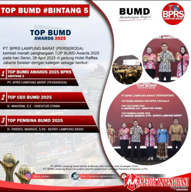 
					PT. BPRS Lampung Barat kembali Menoreh Prestasi Nasional