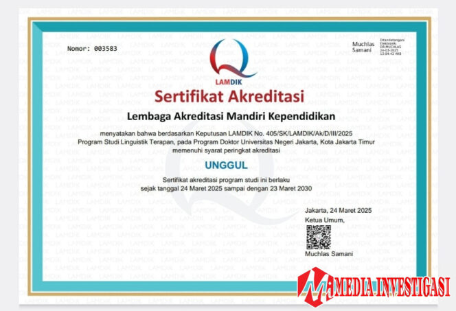 
					Prodi Doktor Linguistik Terapan UNJ Raih Akreditasi Unggul dari LAMDIK