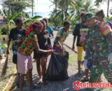 Satgas TMMD Kodim 1710/Mimika dan Warga Gelar Aksi Bersih Lingkungan