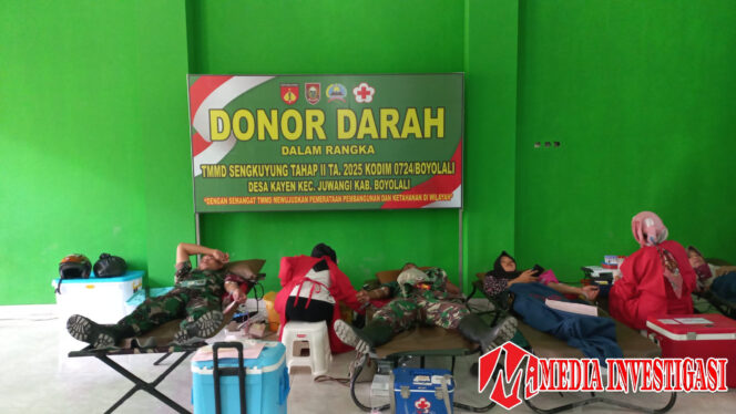 
					Tak Hanya Fokus Buat Jalan TMMD Juga Gelar Donor Darah
