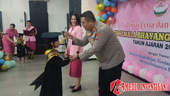 
					*Dengan Penuh Haru Kapolres Sibolga Dan Ketua Yayasan TK Kemala Bhayangkari 12 Sibolga, Wisuda 58 Murid TK*