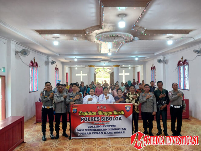 
					*Kunjungi Gereja GNKPI Jemaat Sibolga, Polres Sibolga Ajak Jemaat, Tidak Takut Lapor Aksi Premanisme*