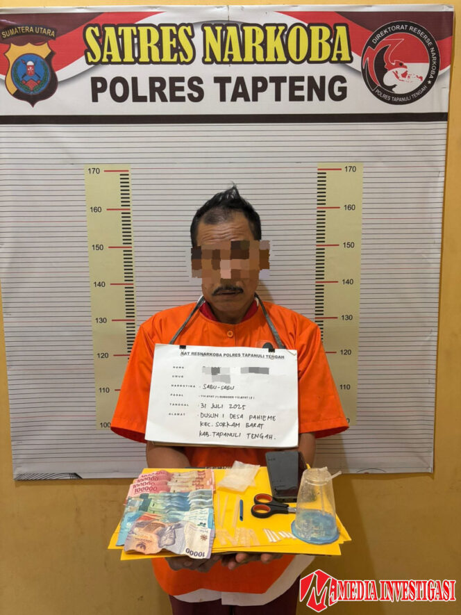 
					Sat Narkoba Polres Tapanuli Tengah Ringkus Pengedar Sabu di Kedai Tuak Sorkam Barat