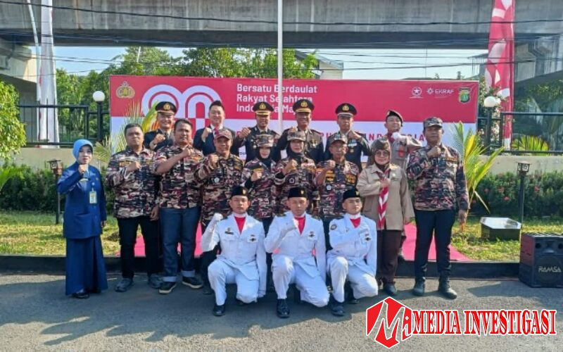 FKPPI Rayon Kelapa Gading Ikuti Upacara HUT ke-80 RI di Polsek Kelapa Gading