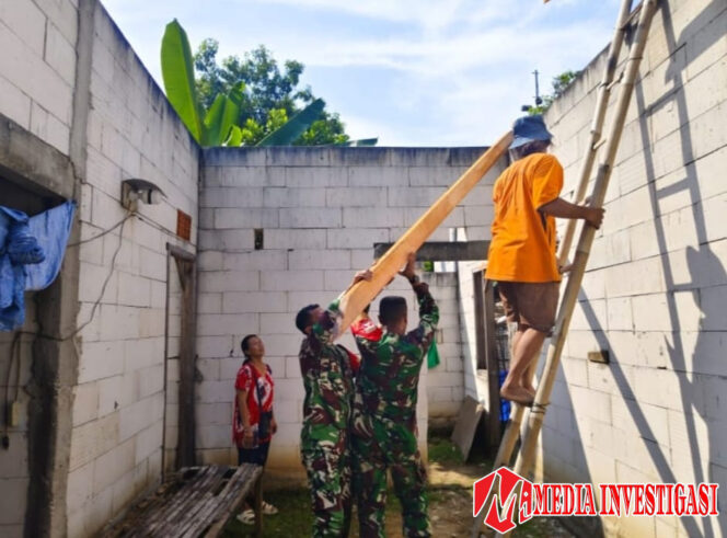 
					Babinsa Sumbangkan Tenaga Bantu Pembangunan RTLH dari Pemda dan Lazismu