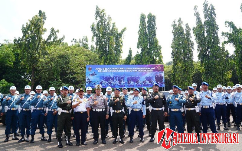 Puspom TNI Gelar Apel Personel Wallakir, Siap Amankan HUT Ke-80 TNI