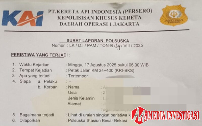 Korban Tewas Tertemper KRL Kranji–Bekasi Belum Terima Santunan Jasa Raharja
