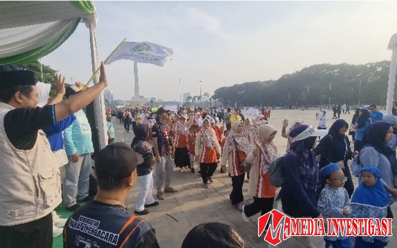 Jaga Jakarta, Milad BKPRMI ke-48 Gelar Fun Walk di Monas