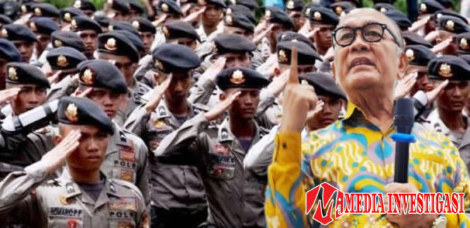 
					Foto kolase Saurip Kadi & Polri. (Dok. Istimewa)