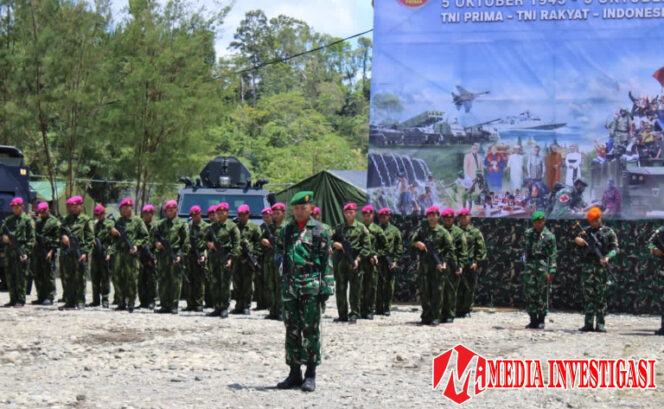 
					Kodim 1715/Yahukimo dan Satgas-Satgas TNI di Wilayah Yahukimo Gelar Upacara HUT Ke-80 TNI