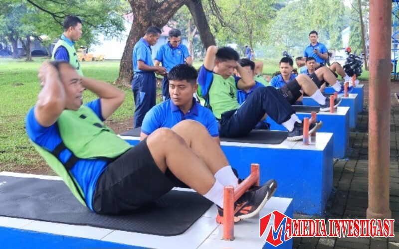 Jelang UKP Personel Lanud Sultan Hasanuddin Laksanakan Tes Samapta