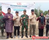 Dandim 0314/Inhil Pimpin Peletakan Batu Pertama Gerai dan Pergudangan Koperasi Desa Kelurahan Merah Putih