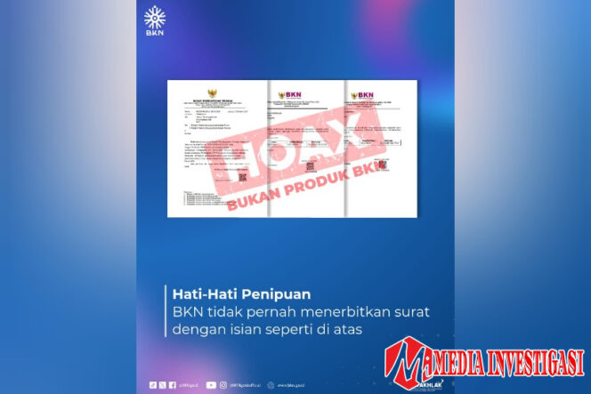 
					Pesan di media sosial yang dinyatakan hoax. (Dok. BKN)