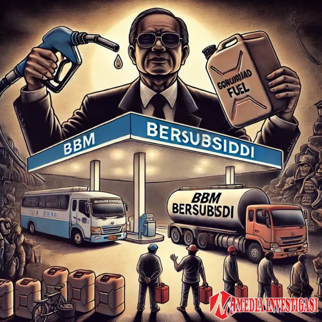 Ilustrasi penyelewengan Solar Subsidi. Foto: Generate by AI