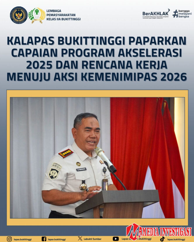 
					Kalapas Bukittinggi Paparkan Capaian Program Akselerasi 2025 dan Rencana Kerja Menuju Aksi Kemenimipas 2026