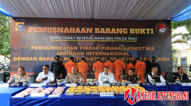 
					Polda Riau Musnahkan Narkoba Rp 43,9 M Hasil Tangkapan Jelang Tahun Baru