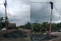 Tiang Listrik Permanen di Desa Pasir Mas, Indragiri Hilir. (Dok. Rosmely/ Media Investigasi)