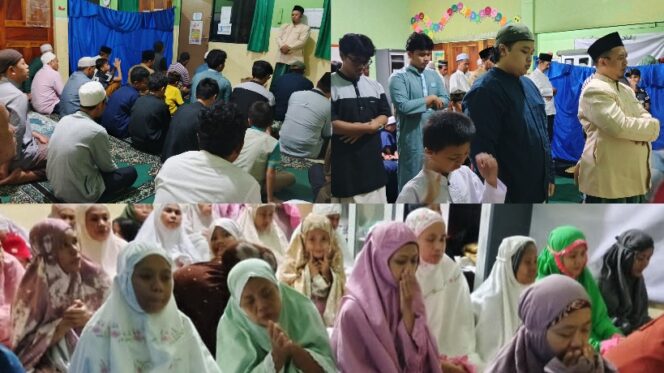 
					Kolase foto suasana tarawih pertama di madrasah IKKA. (Dok. Yayasan IKKA An-Najah)