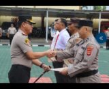 KAPOLRES AKBP ADIK LISTIYONO,S.I.K.,M.H, PIMPIN LANGSUNG APEL PEMBERIAN PENGHARGAAN PERSONEL POLRES OKU TIMUR