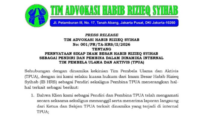 
					Press Release Tim Pembela Ulama dan Aktivis. (Dok. Istimewa)