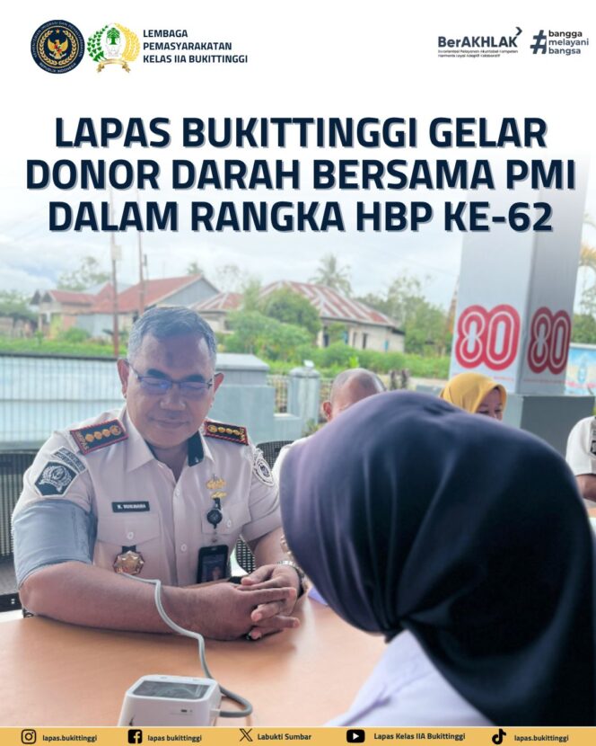 
					Lapas Bukittinggi Gelar Donor Darah Bersama PMI dalam Rangka HBP ke-62