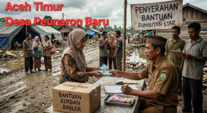 
					Ilustrasi penyerahan bantuan korban banjir bebas pungli. (Ai)