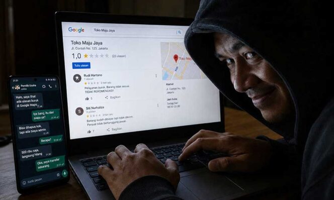 
					Teror Digital, Modus Pemerasan UMKM Lewat Rating Bintang 1 di Google Maps Mencuat