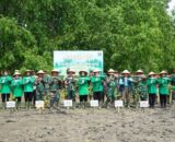 Peringati HUT ke-80 Persit KCK, Kodim 0314/Inhil Tanam Pohon Mangrove