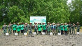 Penamaan Mangrove dalam rangka meringati HUT ke-80 Persit KCK, Kodim 0314/Inhil. (Dok. Istimewa)