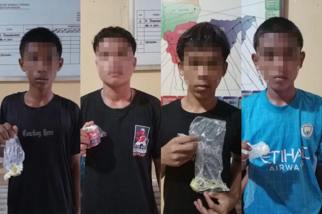 
					Polsek Pandan Amankan Empat Remaja Penyalahgunaan Zat Adiktif Lem