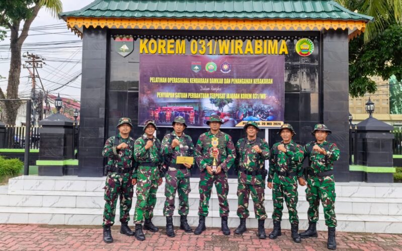 Kodim 0314/Inhil Raih Juara I Lomba Simulasi Pemadam Kebakaran Tingkat Korem 031/WB