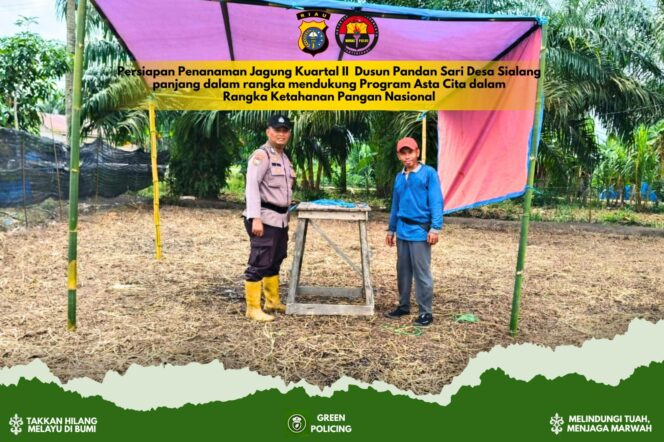 
					Dukung Ketahanan Pangan , Polsek Tembilahan Hulu Cek Kesiapan Lahan Jagung di Desa Sialang Panjang