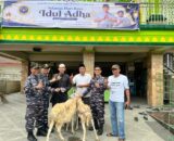 Koderal I Belawan Laksamana Muda Deny Septiana Qurban 6 Ekor Kambing di Desa Limau Manis dan Desa Medan Sinembah