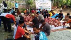 Pelaksanaan kurban oleh BKPRMI. (Dok.istimewa)