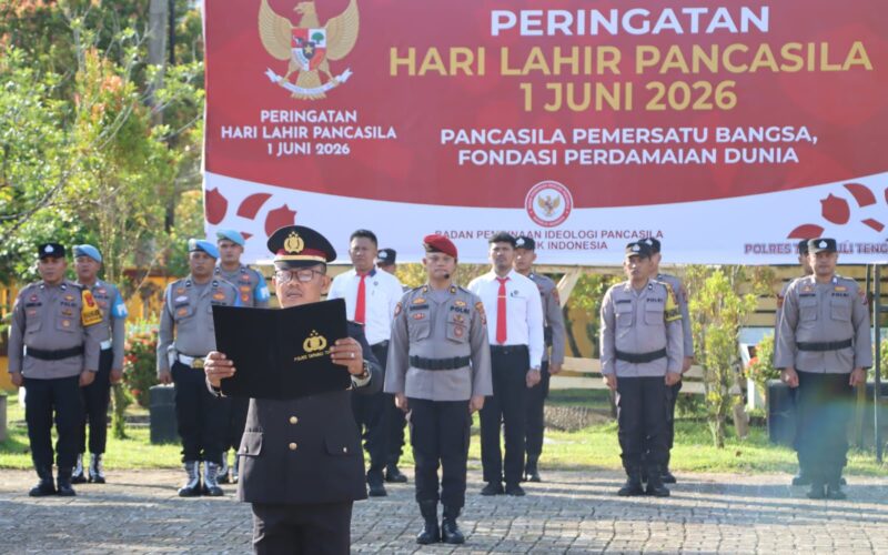 Peringati Hari Lahir Pancasila 2026, Polres Tapanuli Tengah Gelar Upacara Bendera