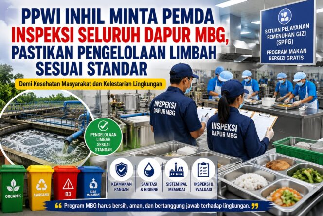 
					PPWI Inhil Minta Pemda Inspeksi Seluruh Dapur MBG, Pastikan Pengelolaan Limbah Sesuai Standar