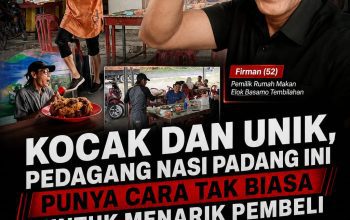Kocak dan Unik! Pedagang Nasi Padang di Tembilahan Ini Viral karena Menari Sambil Mengantar Hidangan