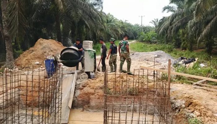 Dandim 0314/Inhil Tegaskan Babinsa Kawal Ketat Pembangunan Jembatan Perintis Garuda