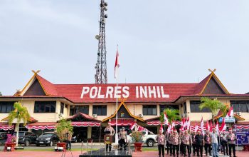 Kapolres Inhil Gelar Apel Pergeseran 150 Personel Menuju Kuala Selat dalam rangka Ekspedisi Merah Putih Presisi