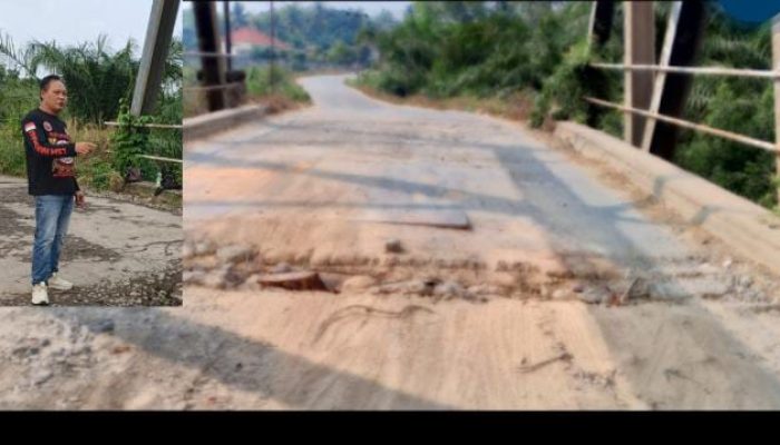 Jembatan didesa gedung rejo belitang perlu diperhatikan pihak terkait, Selalu waspada bila ingin melintas